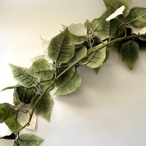 POINSETTIA HOLIDAY SWAG WALL DÉCOR ARTIFICAL CHRISTMAS - Picture 10 of 13